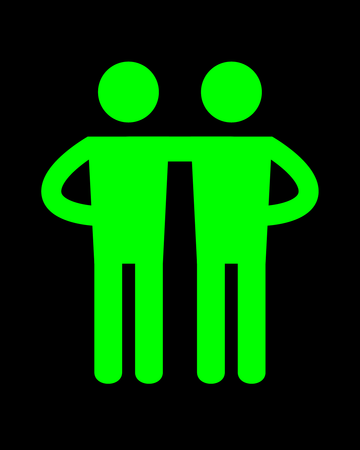 Kaksi vihreää hahmoa.