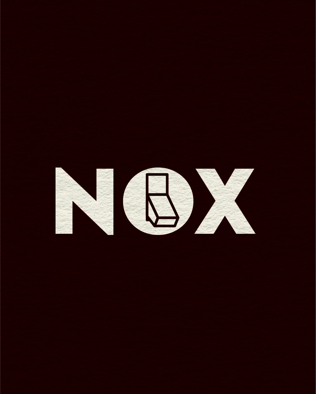 NOX-logotunnus mustalla taustalla.