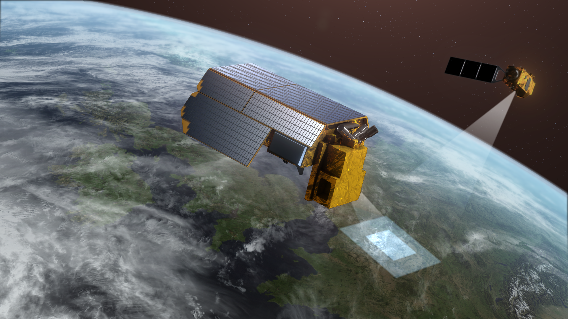 Satelliitti avaruudessa.