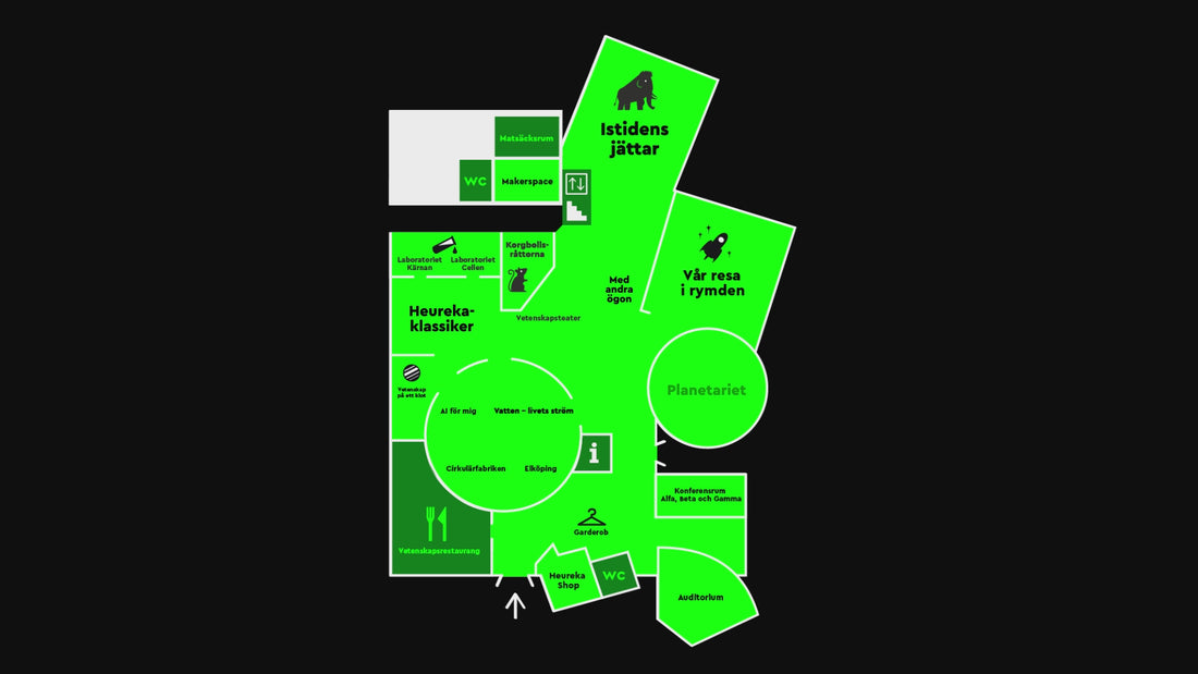 Kartta muutoksista Heurekassa alkuvuodesta 2026 ruotsiksi.